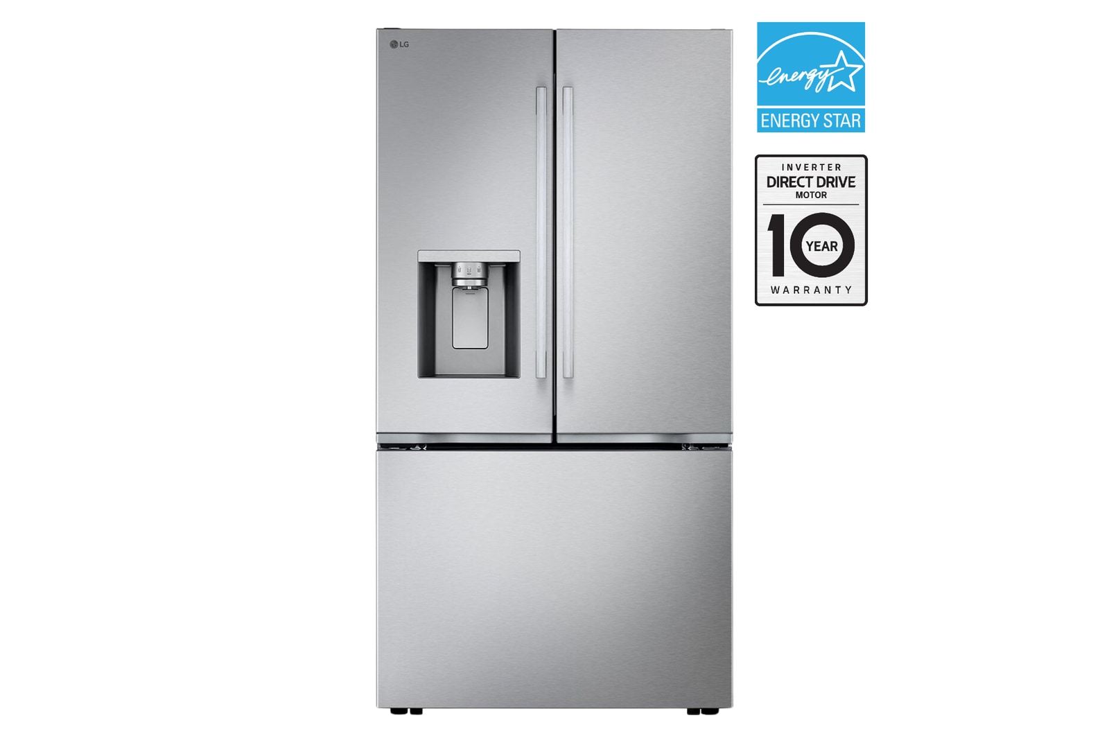 Vue avant de Réfrigérateur de 24 pi³/36 po, Zero Clearance🅪, prof. de compt. MAX🅫, 3 portes/2 battants | Distr. eau/glaçons | Machine Craft Ice🅫 double LF24Z6530S