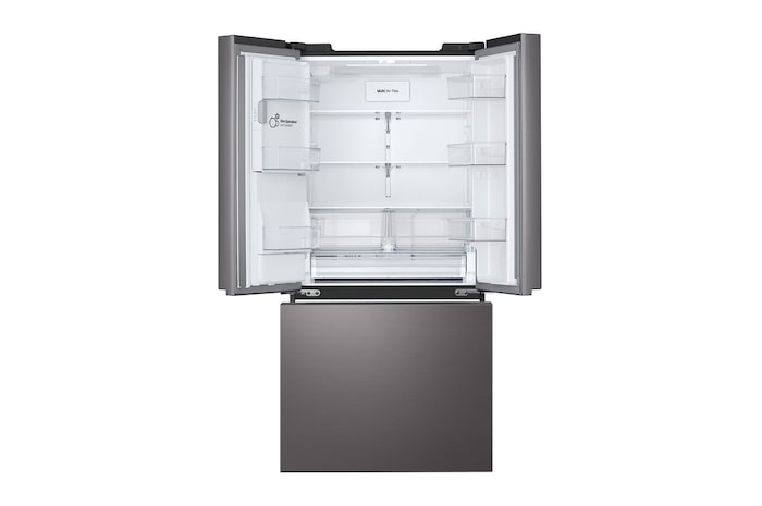 Vue de face du LG Réfrigérateur de 25 pi³/33 po, prof. stand., 3 portes/2 battants | Distr. eau/glaçons | Machine à glaçons double, modèle LF25S6330D
