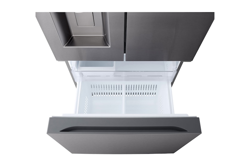 Vue du tiroir du congélateur