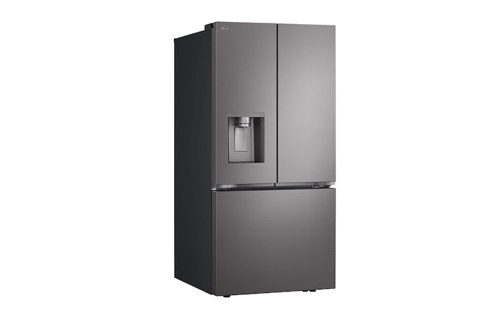 Vue latérale du LG Réfrigérateur de 25 pi³/33 po, prof. stand., 3 portes/2 battants | Distr. eau/glaçons | Machine à glaçons double, modèle LF25S6330D