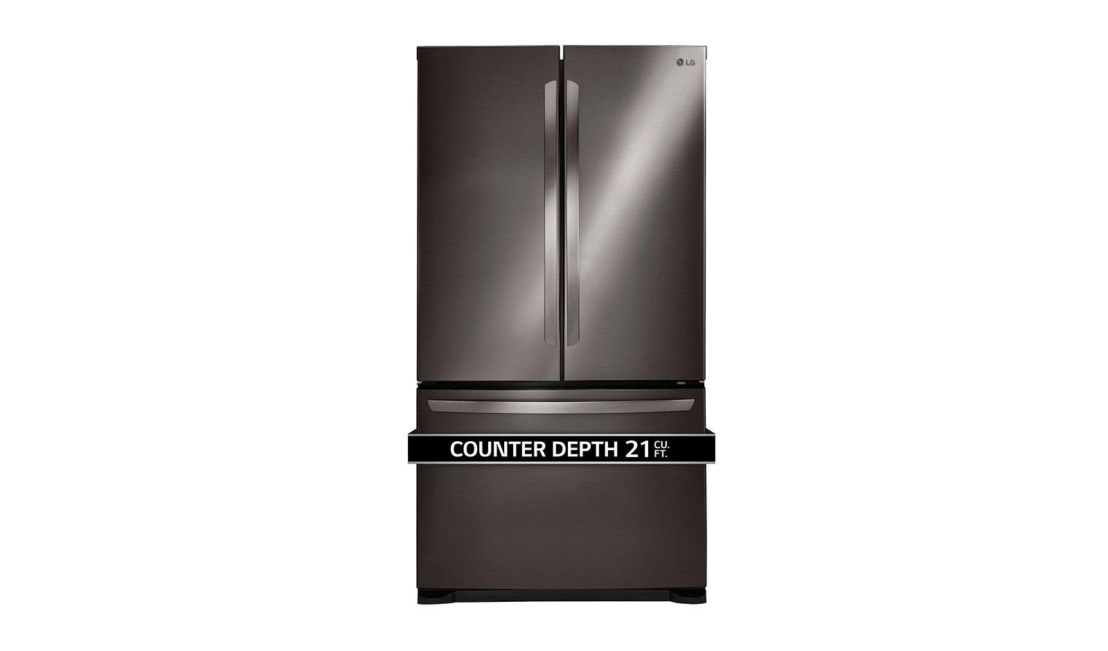 Vue avant de Réfrigérateur de 36 po à profondeur de comptoir d&#39;une capacité de 21 pi³ avec système de refroidissement intelligent et porte à deux battants LFC21776D