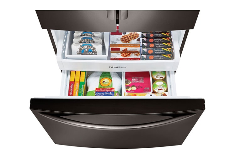 LG Réfrigérateur de 36 po à profondeur de comptoir d'une capacité de 21 pi³ avec système de refroidissement intelligent et porte à deux battants, LFC21776D