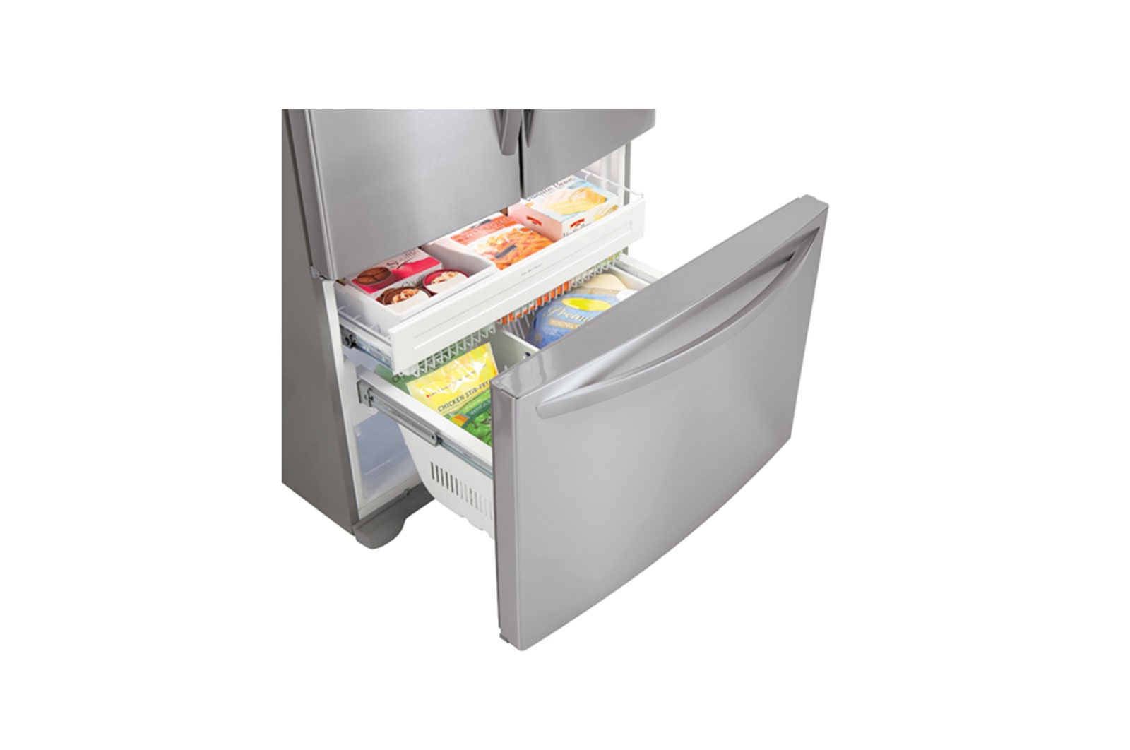LG Réfrigérateur d’une grande capacité de 20,9 pi³ à profondeur de comptoir, doté de trois portes, dont une porte à deux battants, et du système de refroidissement intelligent Smart Cooling, LFC21776ST