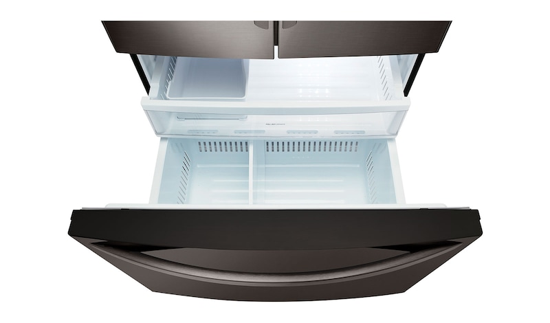 LG Réfrigérateur de 30 pouces en acier inoxydable noir avec porte à deux battants et système de refroidissement intelligent, 22 pi³, LFNS22520D