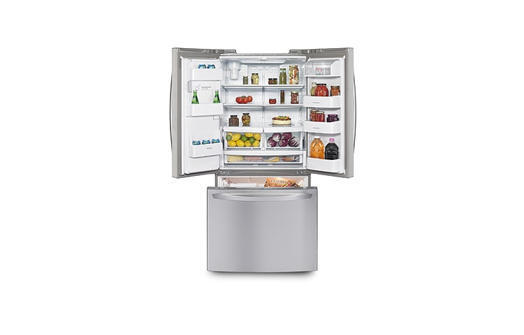 LG Réfrigérateur 3 portes à capacité de 24,2 pi 3 avec porte à deux battants et doté d’un distributeur de glaçons et d'eau, LFX25778ST