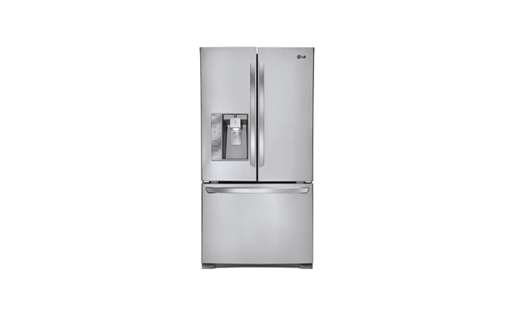 Vue avant de Réfrigérateur 3 portes à profondeur de comptoir de 36 po à super grande capacité de 24,6 pi 3 avec porte à deux battants et équipé de la technologie de refroidissement intelligent Plus LFX25991ST