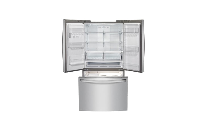 LG Réfrigérateur 3 portes de 36 po à super grande capacité de 27,6 pi 3 avec porte à deux battants et machine à glaçons profilée SlimSpacePlus, LFX28968ST