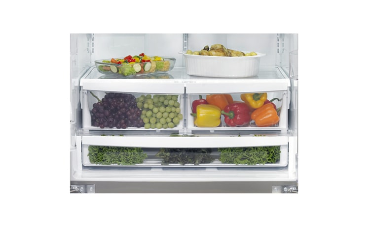 LG Réfrigérateur 3 portes de 36 po à super grande capacité de 27,6 pi 3 avec porte à deux battants et machine à glaçons profilée SlimSpacePlus, LFX28968ST