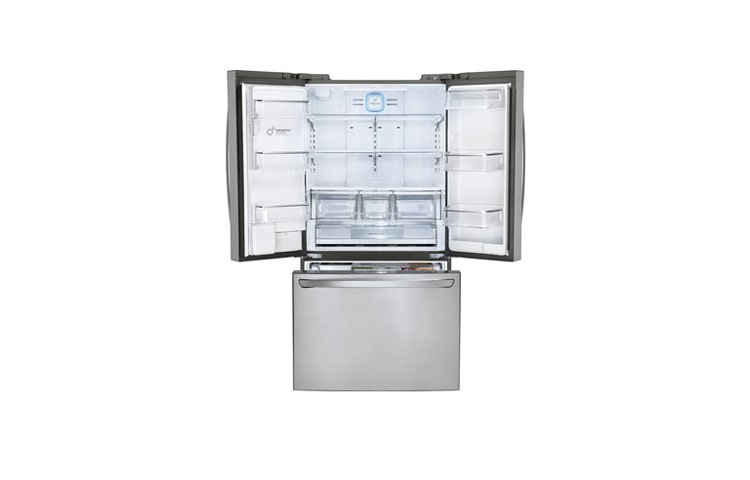 LG Réfrigérateur 3 portes de 36 po à capacité de 30,7 pi 3 avec porte à deux battants équipé de la technologie de refroidissement intelligent Plus et d’un compresseur linéaire, LFX31925ST