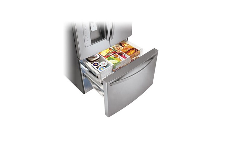 LG Réfrigérateur 3 portes de 36 po à capacité de 30,7 pi 3 avec porte à deux battants équipé de la technologie de refroidissement intelligent Plus et d’un compresseur linéaire, LFX31925ST