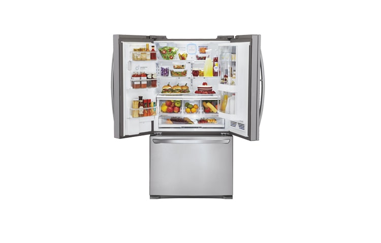 LG Réfrigérateur 3 portes de 36 po à super grande capacité de 30,5 pi 3 avec porte dans la porte, LFX31945ST