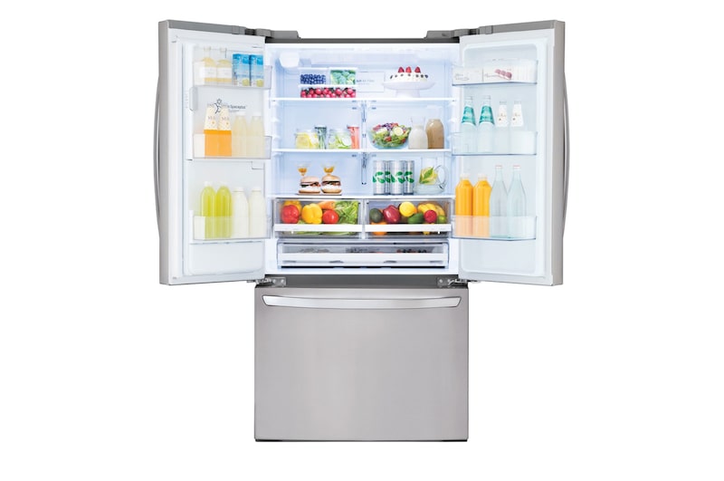 LG Réfrigérateur de 22 pi<sup>3</sup> avec porte à deux battants et distributeur d’eau et de glaçons avec ThinQ<sup>MD</sup>, LFXC22526S