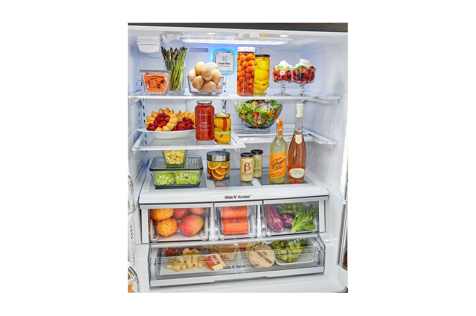 LG Réfrigérateur de 36 po à profondeur de comptoir, d’une capacité de 24 pi<sup>3</sup>, en acier inoxydable noir et doté d’une porte à deux battants avec Porte dans la porte<sup>MD</sup> et technologie InstaView<sup>MC</sup>, LFXC24796D