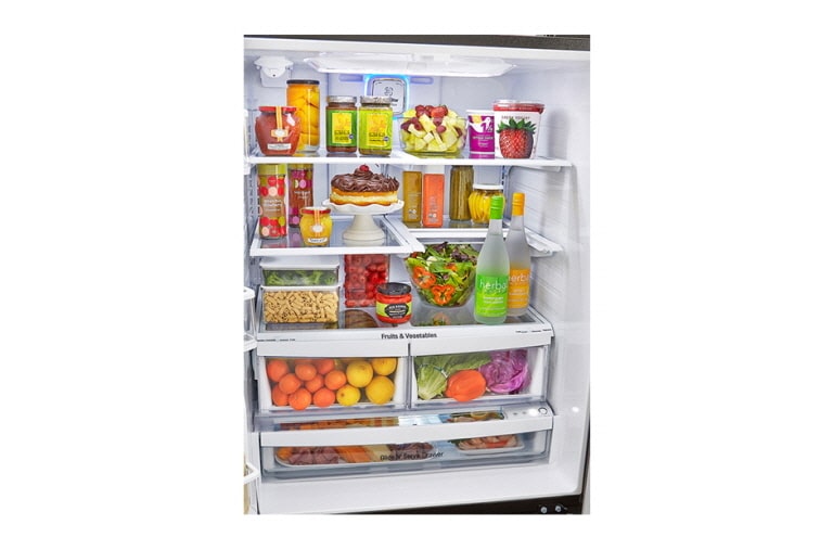 LG Réfrigérateur en inox noir de 24,2 pi3, grande capacité, 3 portes, dont une porte à deux battants , LFXS24623D