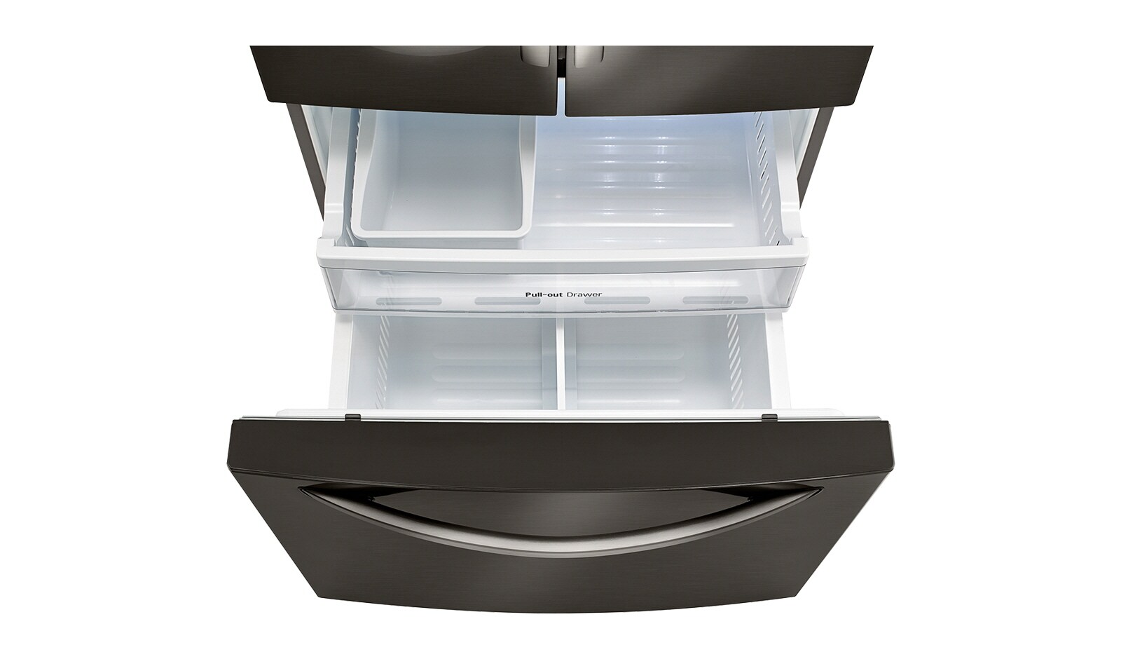 LG Réfrigérateur en inox noir de 24,2 pi3, grande capacité, 3 portes, dont une porte à deux battants , LFXS24623D