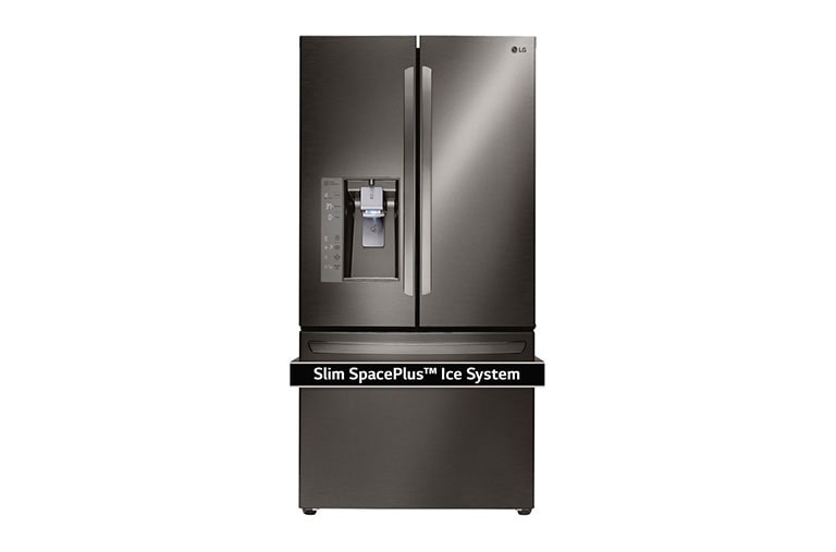 Vue avant de Réfrigérateur en inox noir de 24,2 pi3, grande capacité, 3 portes, dont une porte à deux battants  LFXS24623D