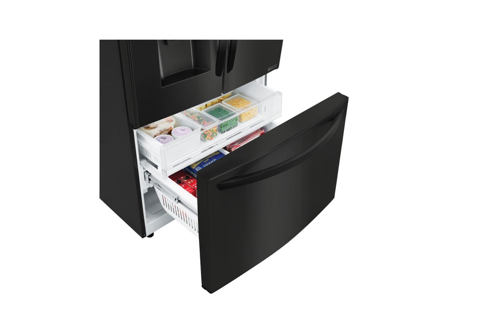 LG Réfrigérateur noir mat de 36 po d'une capacité de 28 pi3 avec porte à deux battants et de la technologie Porte dans la porte<sup>MD</sup>, LFXS28566M
