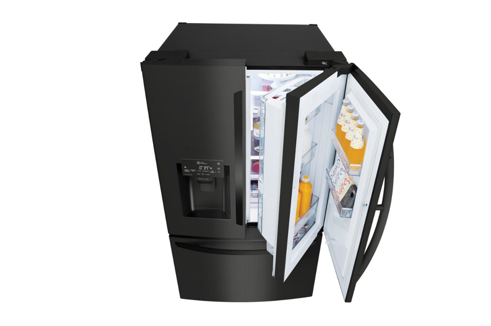 LG Réfrigérateur noir mat de 36 po d'une capacité de 28 pi3 avec porte à deux battants et de la technologie Porte dans la porte<sup>MD</sup>, LFXS28566M