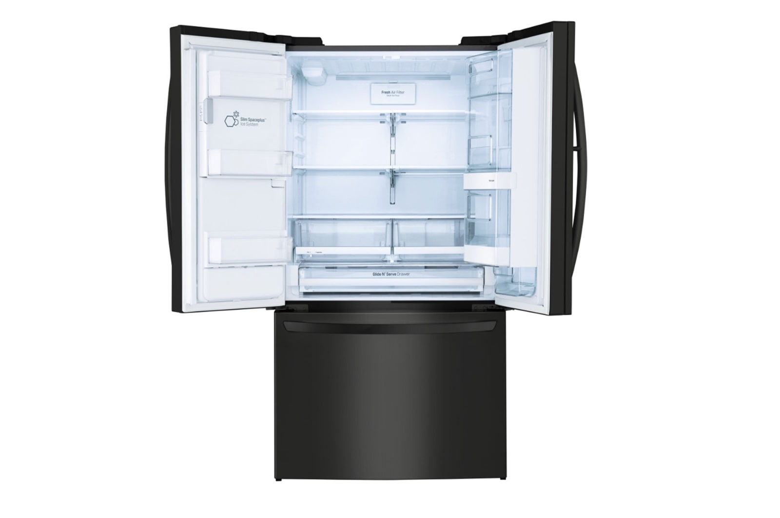 LG Réfrigérateur noir mat de 36 po d'une capacité de 28 pi3 avec porte à deux battants et de la technologie Porte dans la porte<sup>MD</sup>, LFXS28566M
