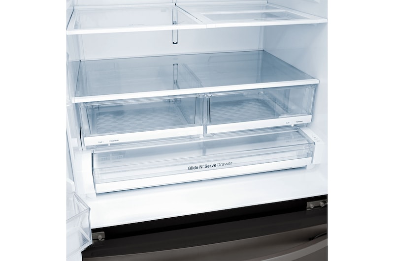 LG Réfrigérateur de 28 pi3 doté de 3 portes, dont une porte à deux battants, de la gamme en acier inoxydable noir de LG, LFXS28968D