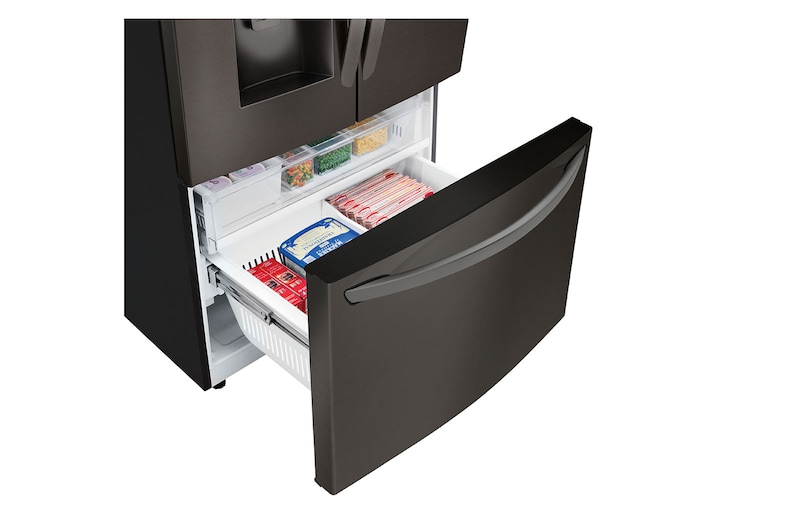 LG Réfrigérateur de 28 pi3 doté de 3 portes, dont une porte à deux battants, de la gamme en acier inoxydable noir de LG, LFXS28968D