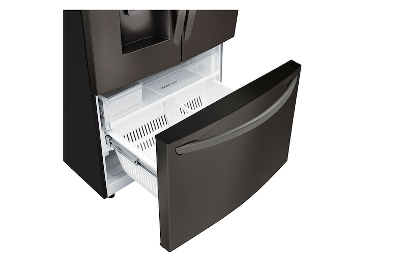 LG Réfrigérateur de 28 pi3 doté de 3 portes, dont une porte à deux battants, de la gamme en acier inoxydable noir de LG, LFXS28968D