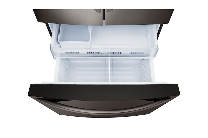 LG Réfrigérateur de 28 pi3 doté de 3 portes, dont une porte à deux battants, de la gamme en acier inoxydable noir de LG, LFXS28968D