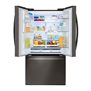 LG Réfrigérateur de 28 pi3 doté de 3 portes, dont une porte à deux battants, de la gamme en acier inoxydable noir de LG, LFXS28968D