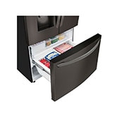 LG Réfrigérateur de 28 pi3 doté de 3 portes, dont une porte à deux battants, de la gamme en acier inoxydable noir de LG, LFXS28968D