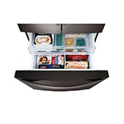 LG Réfrigérateur de 28 pi3 doté de 3 portes, dont une porte à deux battants, de la gamme en acier inoxydable noir de LG, LFXS28968D