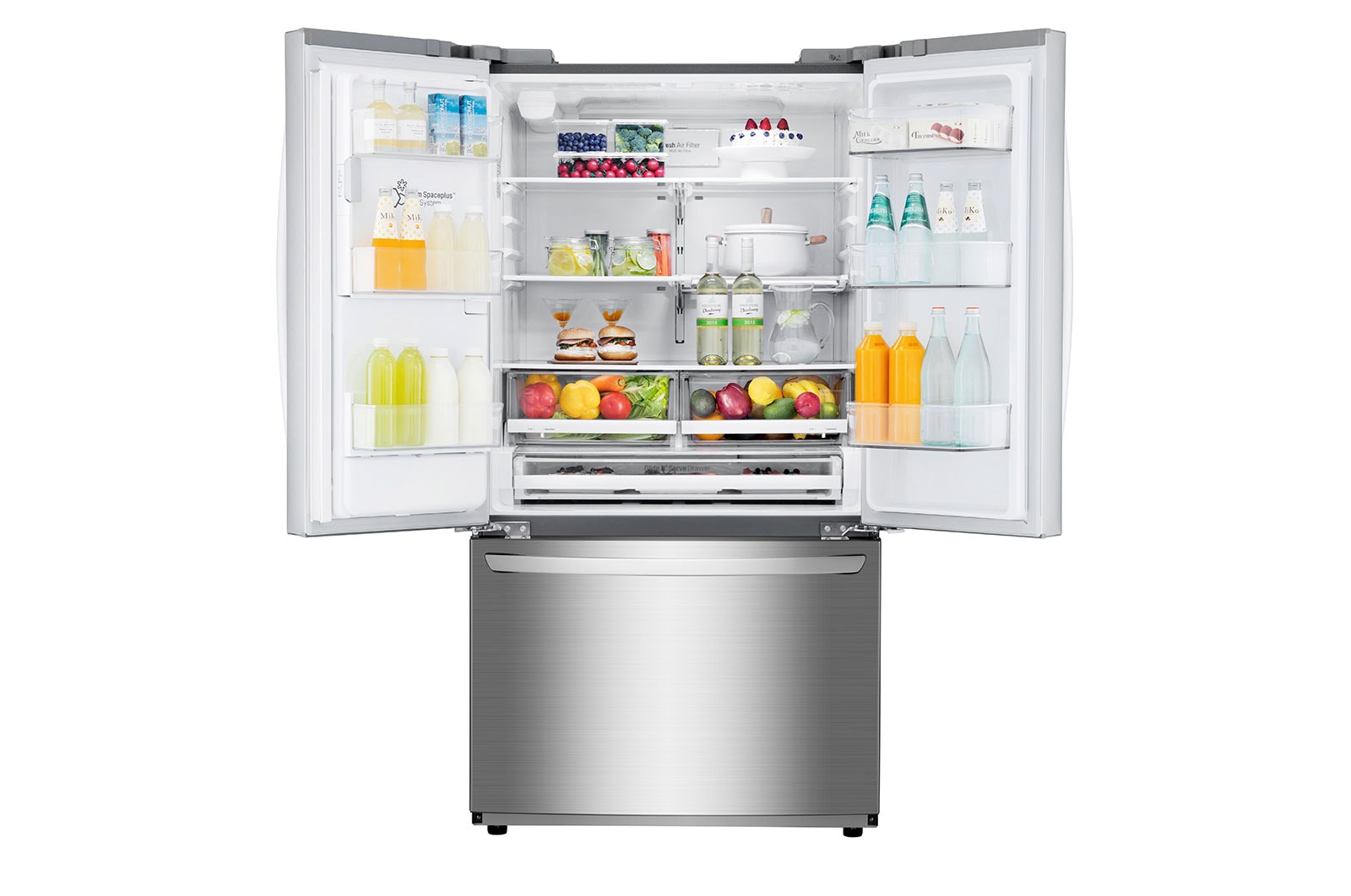 LG Réfrigérateur de 28 pi3 doté de trois portes, dont une porte à deux battants, LFXS28968S