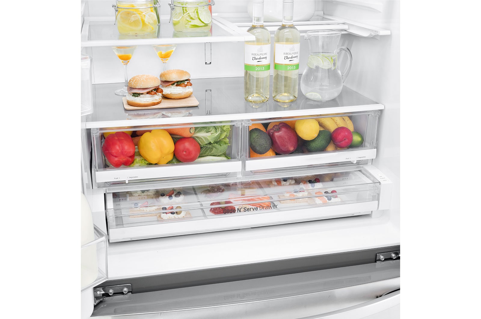 LG Réfrigérateur de 28 pi3 doté de trois portes, dont une porte à deux battants, LFXS28968S