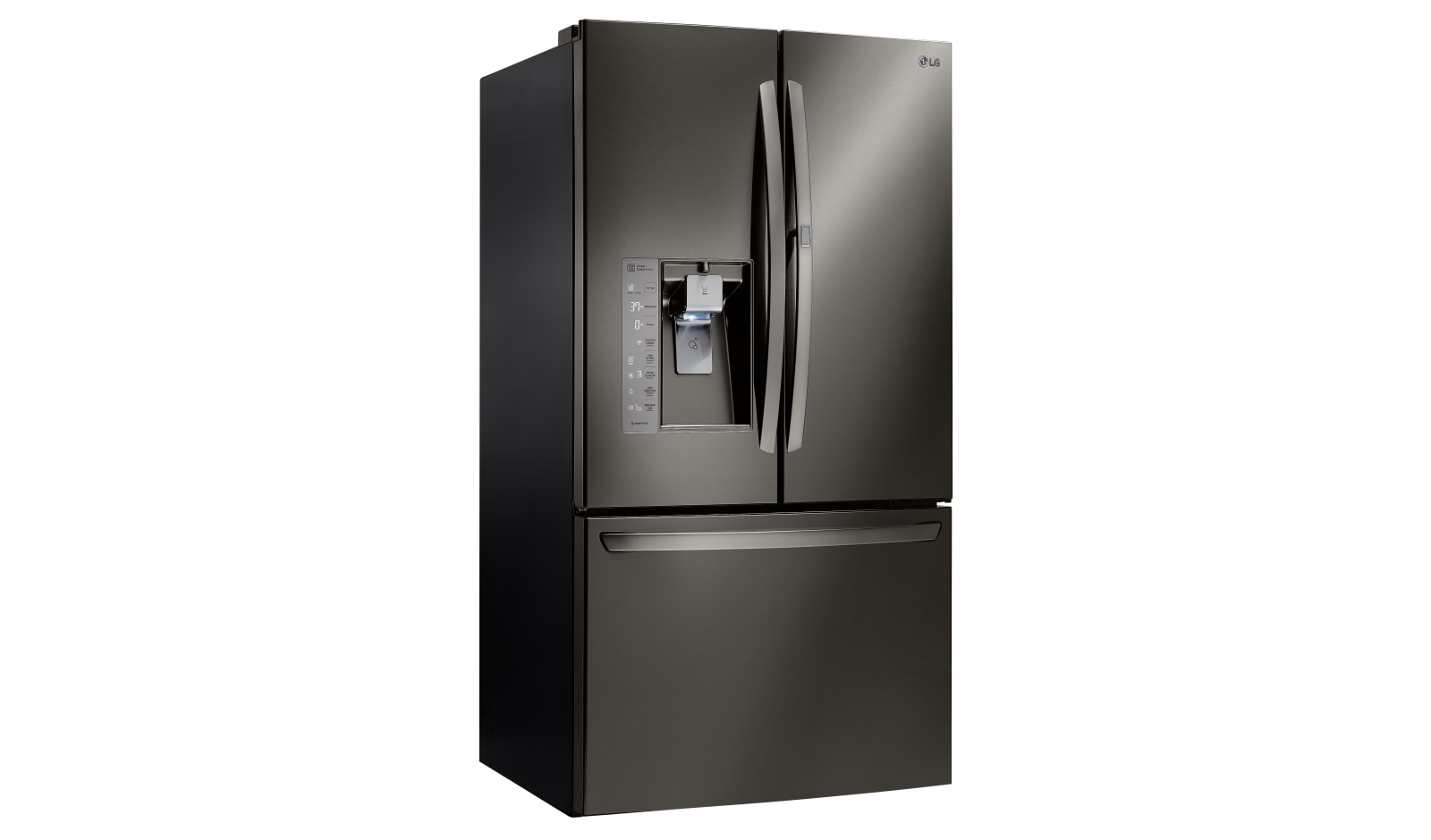 LG Réfrigérateur en inox noir de 29,6 pi3, capacité supérieure, 3 portes avec Porte dans la porte MC, LFXS30766D