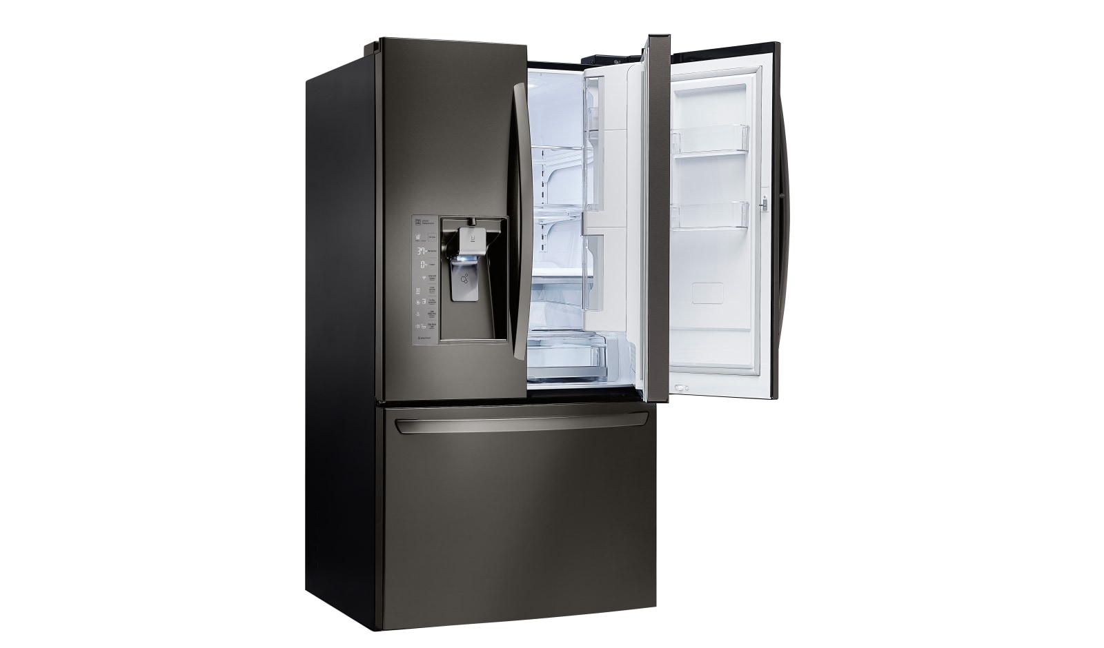LG Réfrigérateur en inox noir de 29,6 pi3, capacité supérieure, 3 portes avec Porte dans la porte MC, LFXS30766D