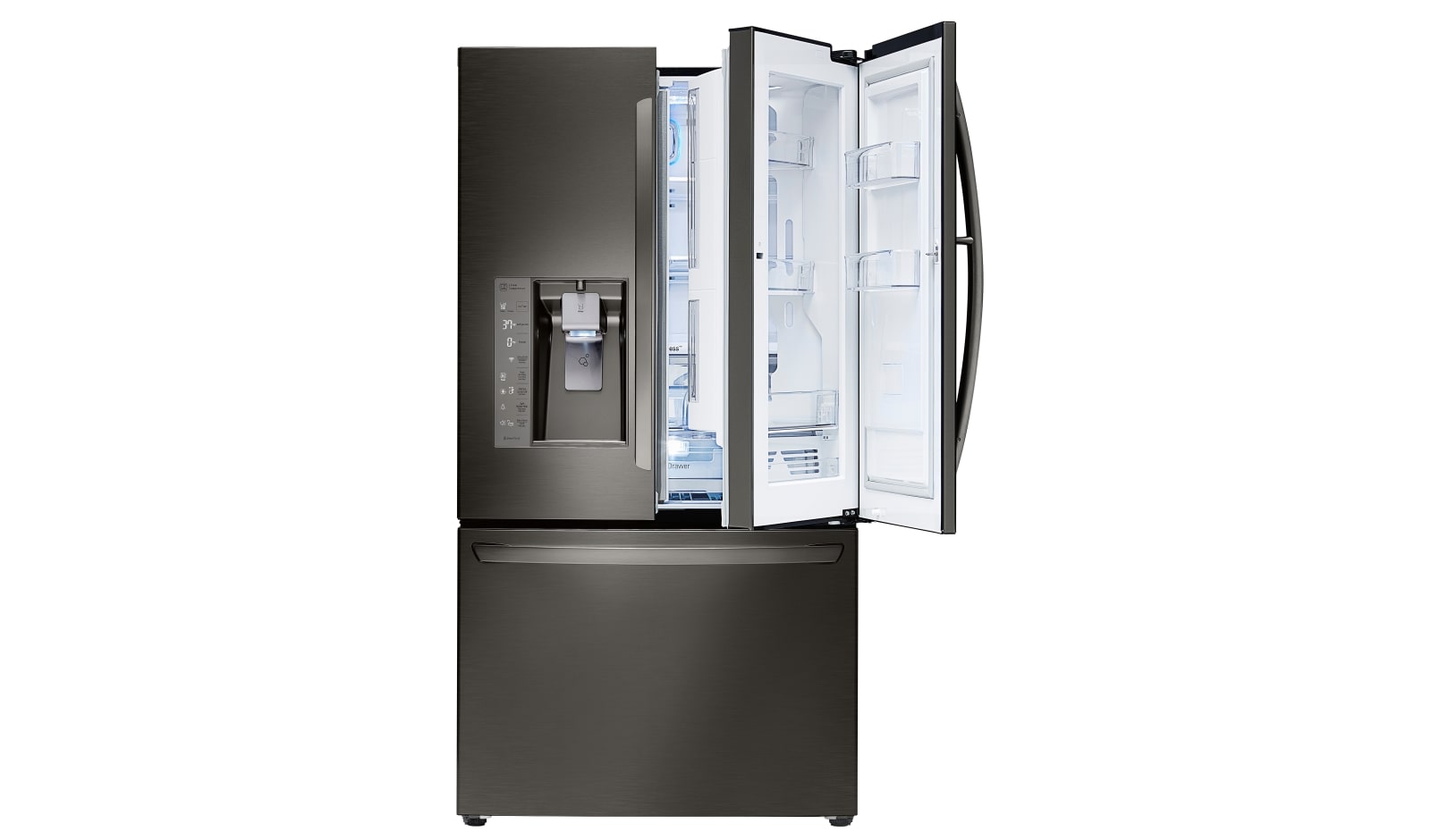 LG Réfrigérateur en inox noir de 29,6 pi3, capacité supérieure, 3 portes avec Porte dans la porte MC, LFXS30766D