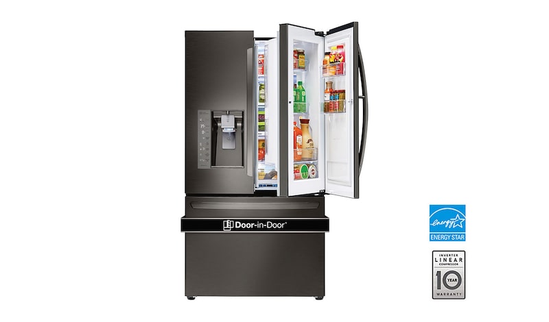 LG Réfrigérateur en inox noir de 29,6 pi3, capacité supérieure, 3 portes avec Porte dans la porte MC, LFXS30766D