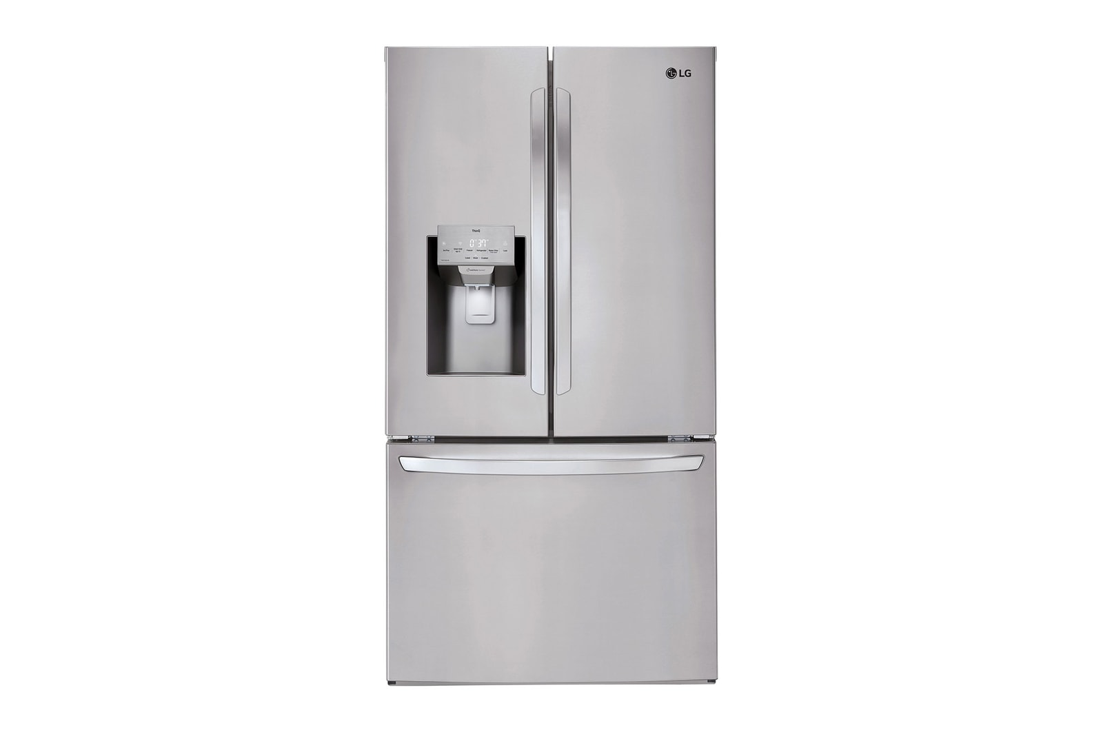 Vue avant de Réfrigérateur de 28 pi³/36 po, prof. stand., 3 portes/2 battants | Distr. eau/glaçons | Machine Craft Ice🅫 double LHFS28XBS