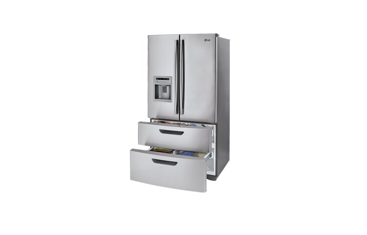 LG Réfrigérateur 4 portes à capacité de 24,7 pi3 avec porte à deux battants et doté d'un distributeur de glaçons et d'eau, LMX25964ST