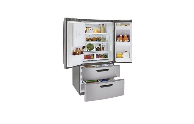LG Réfrigérateur 4 portes à capacité de 24,7 pi3 avec porte à deux battants et doté d'un distributeur de glaçons et d'eau, LMX25964ST