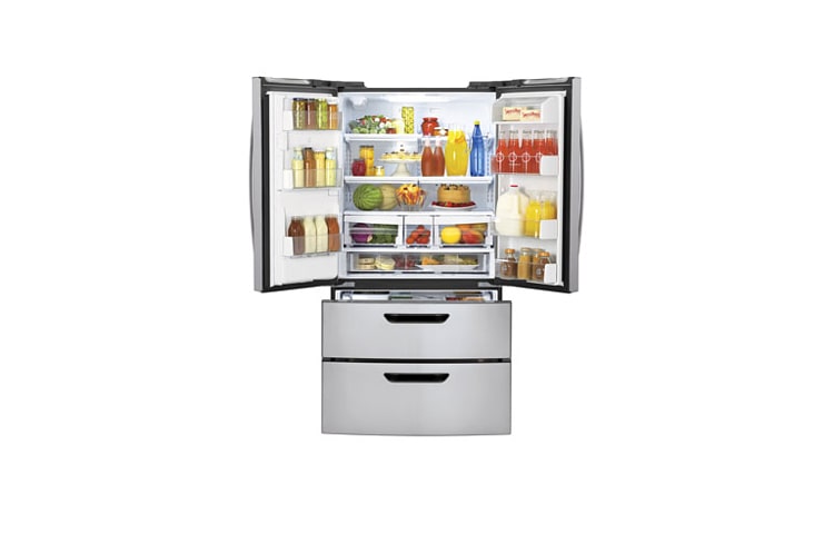 LG Le réfrigérateur 4 portes avec porte à deux battants et compresseur linéaire de 24,7 pi3, LMX25986ST