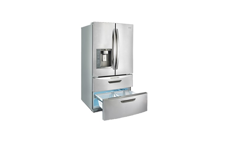 LG Réfrigérateur 4 portes de 36 po à capacité de 26,5 pi3 avec porte à deux battants et tiroir de congélateur convertible, LMX28994ST