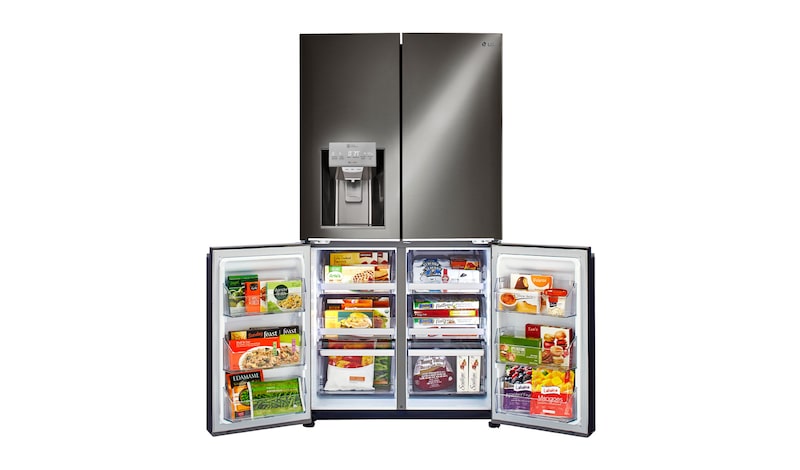 LG Réfrigérateur de 36 pouces en acier inoxydable noir avec porte à deux battants et porte dans la porte®, 30 pi³, LNXS30866D