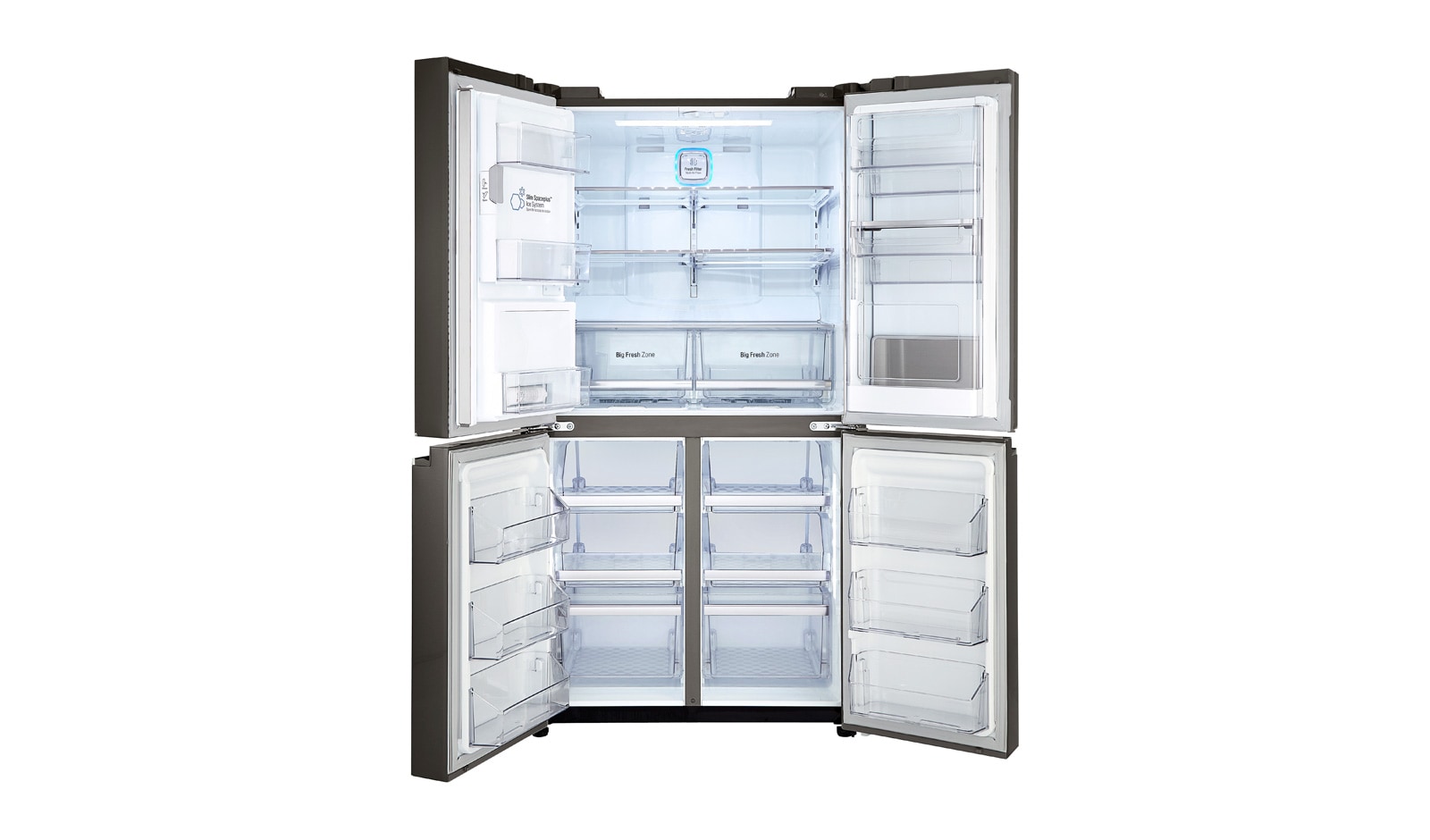 LG Réfrigérateur de 36 pouces en acier inoxydable noir avec porte à deux battants et porte dans la porte®, 30 pi³, LNXS30866D