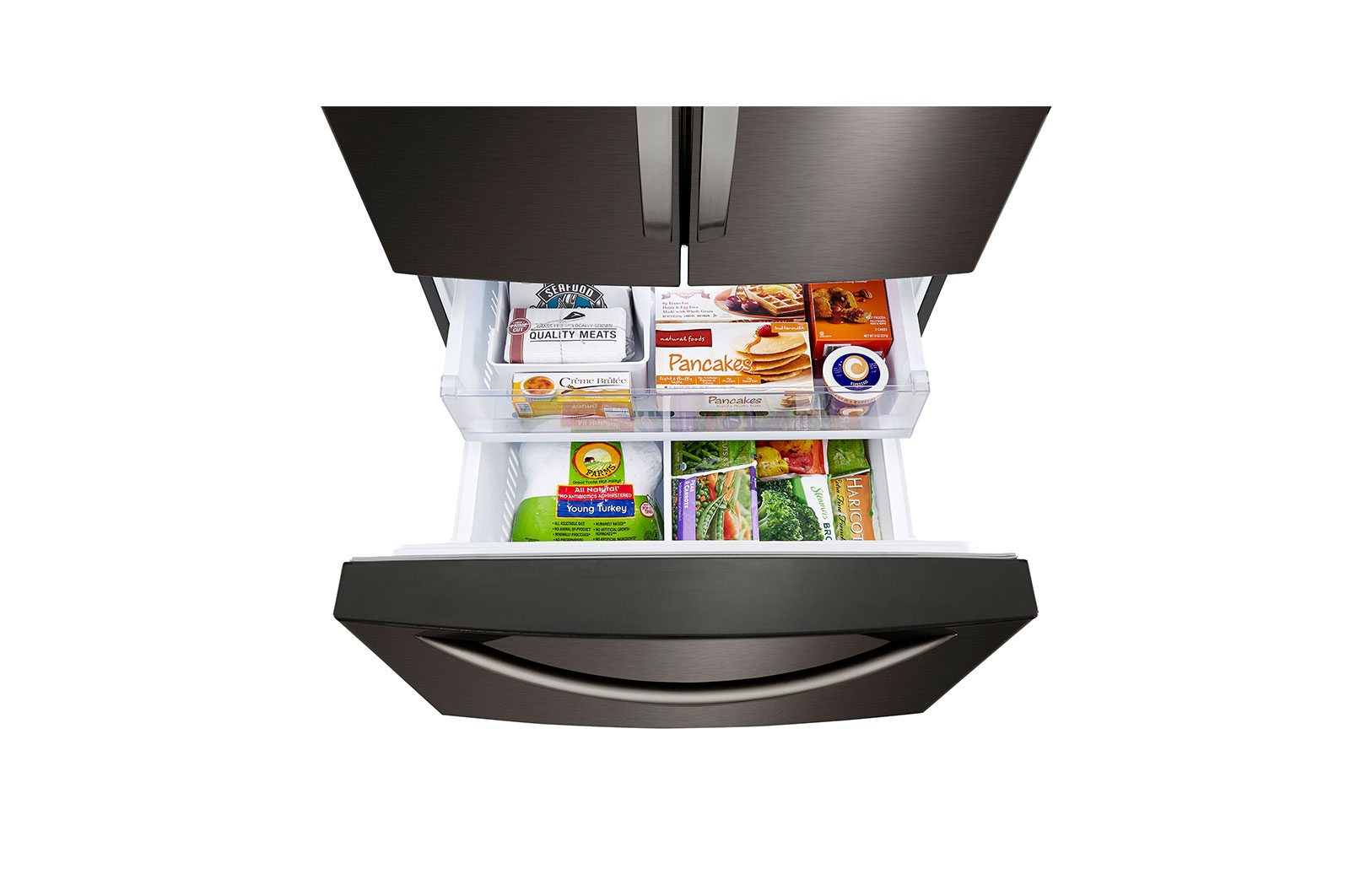 LG Réfrigérateur de 33 po avec porte à deux battants et revêtement résistant aux taches et Smart Cooling<sup>MC</sup> Plus, LRFCS2503D