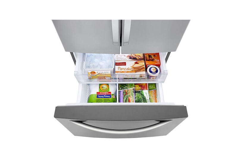 LG Réfrigérateur de 33 po avec porte à deux battants et revêtement résistant aux taches et Smart Cooling<sup>MC</sup> Plus, LRFCS2503S