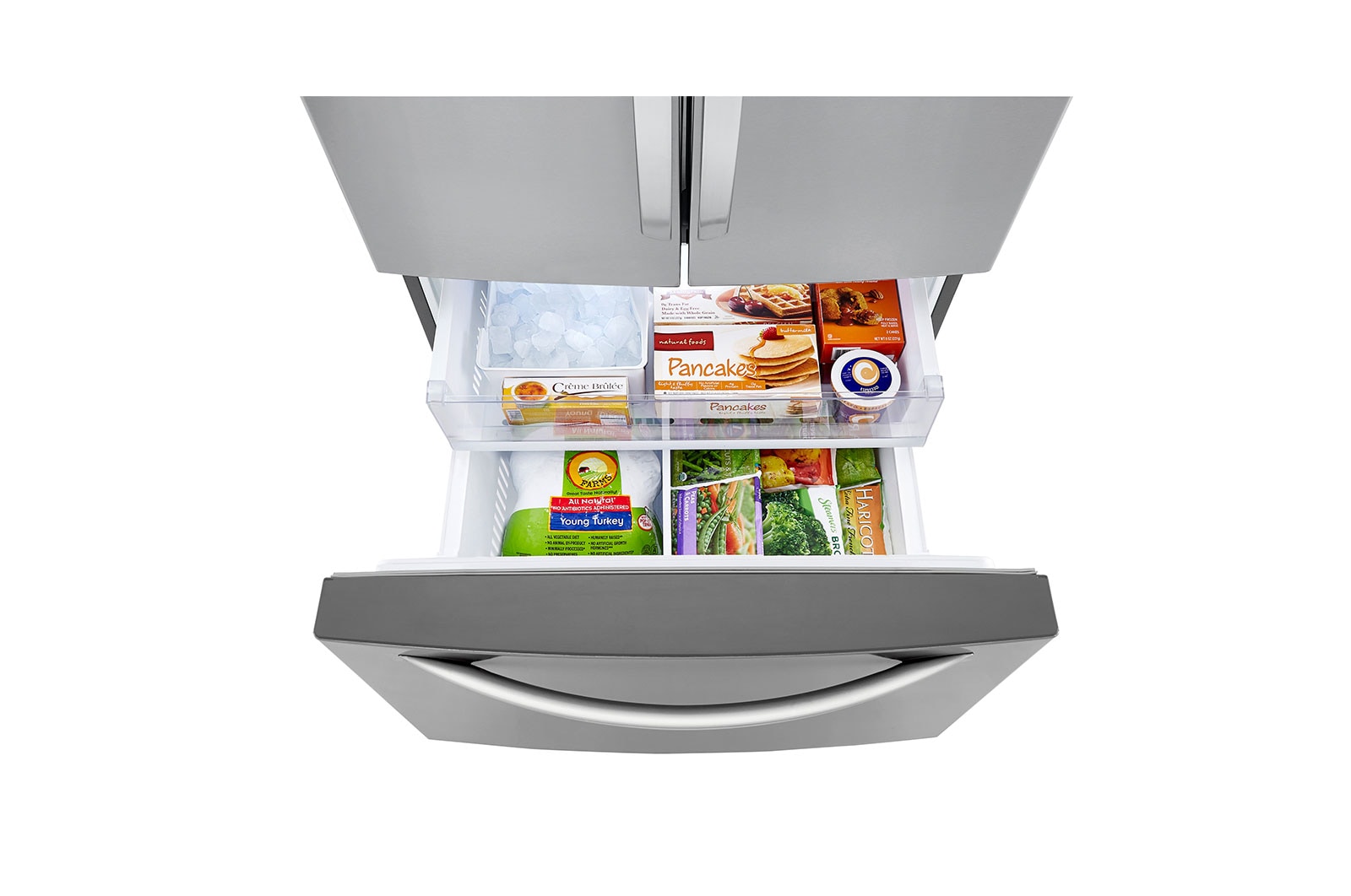 LG Réfrigérateur de 33 po avec porte à deux battants et revêtement résistant aux taches et Smart Cooling<sup>MC</sup> Plus, LRFCS2523S