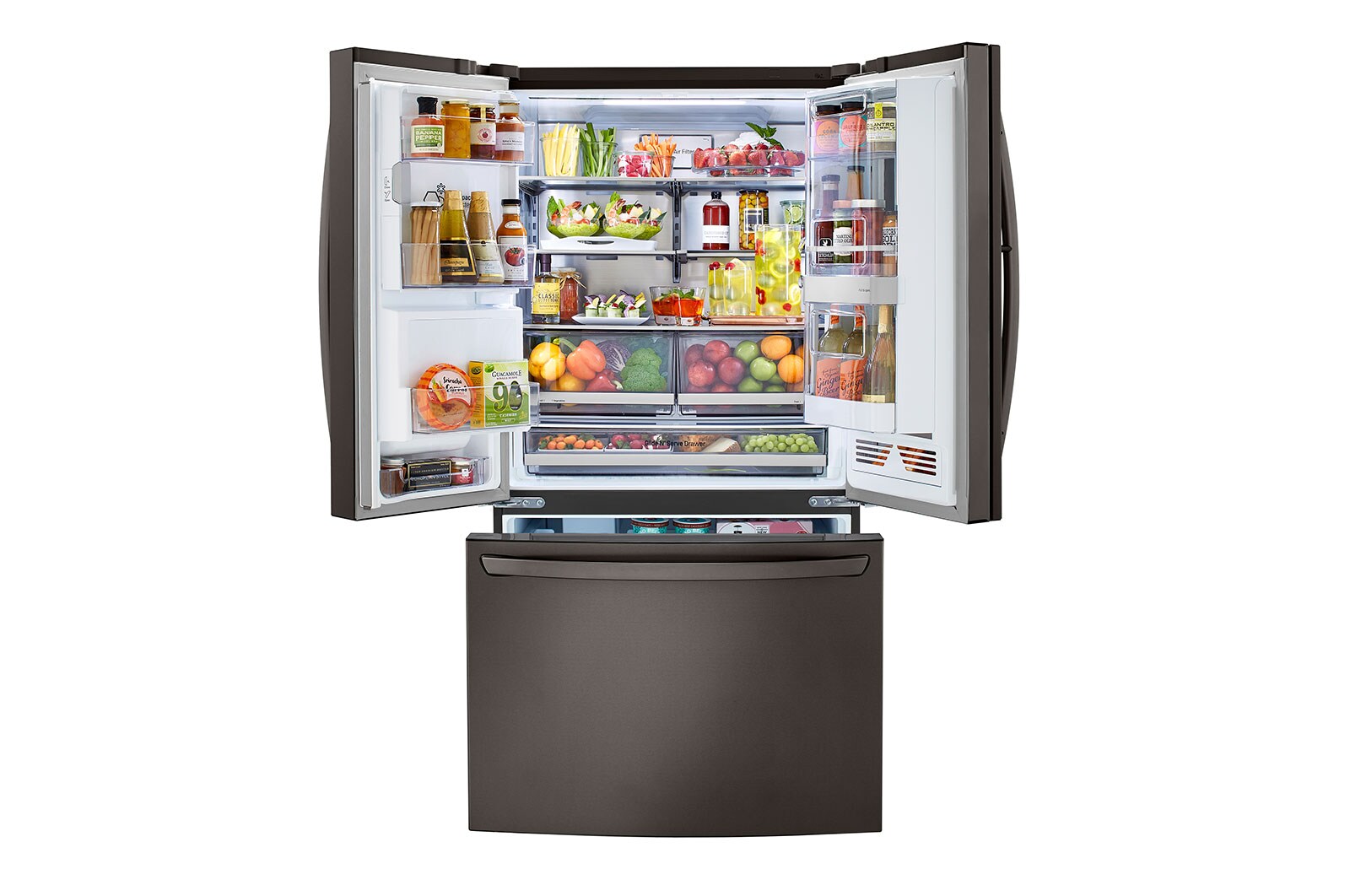LG Réfrigérateur de 36 po avec Porte dans la porte<sup>MD</sup>, technologie InstaView<sup>MD</sup> et machine à glaçons Craft Ice, LRFVS3006D