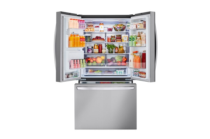 Vue frontale ouverte et remplie