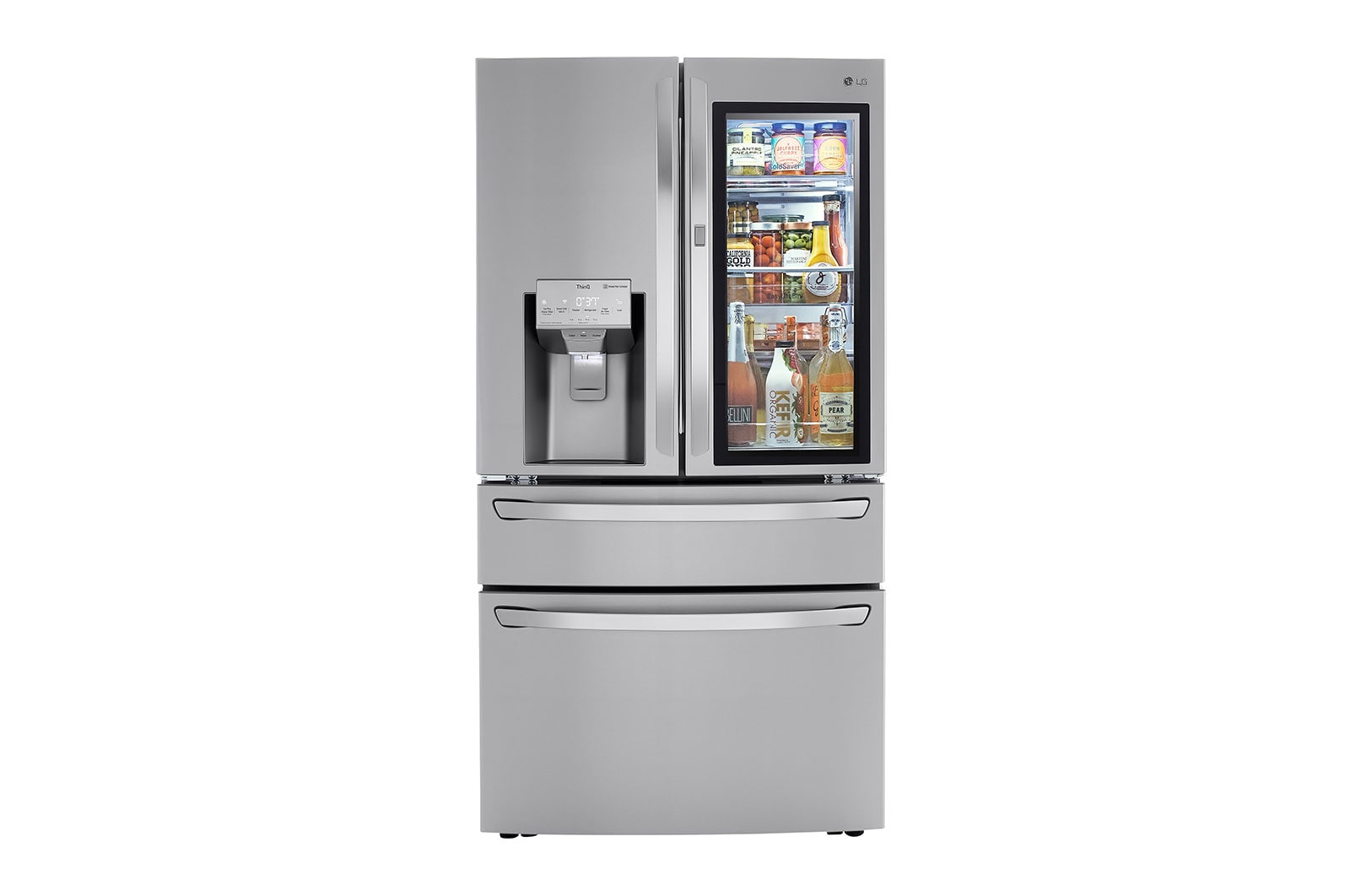 Vue avant de Réfrigérateur intelligent avec Wi-Fi InstaView<sup>MD</sup> de profondeur de comptoir et d’une capacité de 23 pi3 doté de la Porte dans la porte<sup>MD</sup>et d’une machine à glaçons Craft Ice<sup>MC</sup> LRMVC2306S