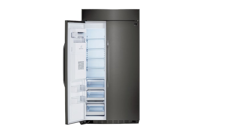 LG STUDIO – Réfrigérateur côte-à-côte de 42 po en acier inoxydable noir avec distributeur d’eau et de glaçons, d’une très grande capacité de 26 pi³, LSSB2696BD
